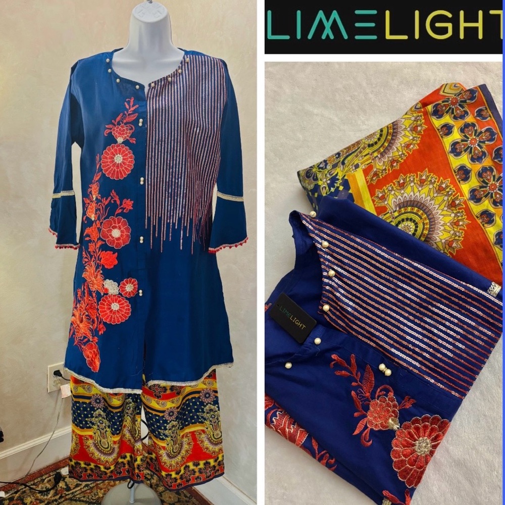 Limelight Vibrant Red and Blue Patterned co ord set Ensemble! XL 42